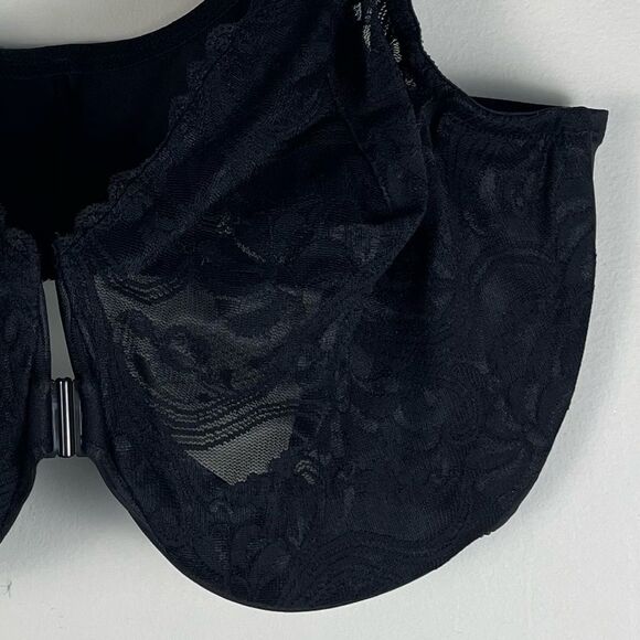 Glamorise Black 9245 Underwire‎ Front Closure Bra Size 42F - Picture 5 of 11